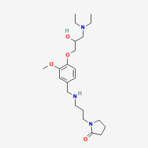 molecular formula C22H37N3O4 B6022384 1-[3-({4-[3-(diethylamino)-2-hydroxypropoxy]-3-methoxybenzyl}amino)propyl]-2-pyrrolidinone 