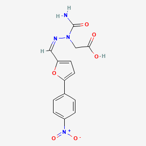 molecular formula C14H12N4O6 B602240 2-[氨基甲酰基-[(Z)-[5-(4-硝基苯基)呋喃-2-基]亚甲基氨基]氨基]乙酸 CAS No. 57268-33-4