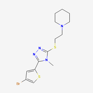 molecular formula C14H19BrN4S2 B6022470 1-(2-{[5-(4-bromo-2-thienyl)-4-methyl-4H-1,2,4-triazol-3-yl]thio}ethyl)piperidine 