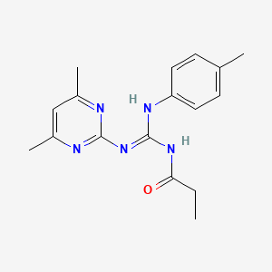 molecular formula C17H21N5O B6022522 N-[(Z)-[(4,6-DIMETHYLPYRIMIDIN-2-YL)AMINO][(4-METHYLPHENYL)AMINO]METHYLIDENE]PROPANAMIDE 