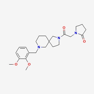 molecular formula C23H33N3O4 B6022740 1-{2-[7-(2,3-dimethoxybenzyl)-2,7-diazaspiro[4.5]dec-2-yl]-2-oxoethyl}-2-pyrrolidinone 