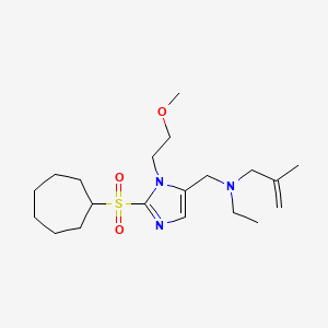 molecular formula C20H35N3O3S B6022742 N-[[2-cycloheptylsulfonyl-3-(2-methoxyethyl)imidazol-4-yl]methyl]-N-ethyl-2-methylprop-2-en-1-amine 