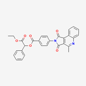 molecular formula C29H22N2O6 B6023383 ETHYL 2-(4-{4-METHYL-1,3-DIOXO-1H,2H,3H-PYRROLO[3,4-C]QUINOLIN-2-YL}BENZOYLOXY)-2-PHENYLACETATE 