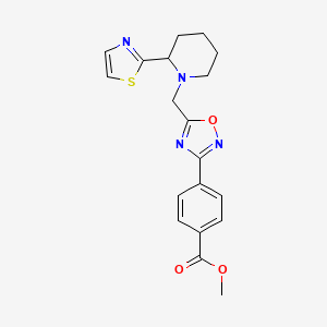 molecular formula C19H20N4O3S B6023498 methyl 4-(5-{[2-(1,3-thiazol-2-yl)-1-piperidinyl]methyl}-1,2,4-oxadiazol-3-yl)benzoate 