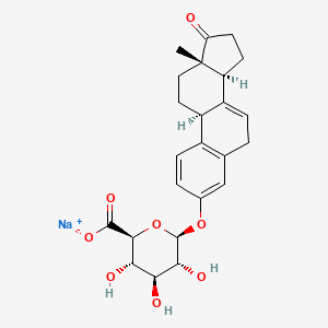 molecular formula C24H27O8 . Na B602381 马雌酚 3-O-|A-D-葡萄糖醛酸钠盐 CAS No. 27610-12-4