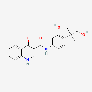 molecular formula C24H28N2O4 B602401 N-(2-(叔丁基)-5-羟基-4-(1-羟基-2-甲基丙烷-2-基)苯基)-4-氧代-1,4-二氢喹啉-3-甲酰胺 CAS No. 1246213-23-9