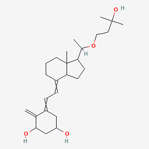 molecular formula C26H42O4 B602412 (1R,3S,5Z)-5-[(2E)-2-[(1S,3aS,7aS)-1-[(1S)-1-(3-hydroxy-3-methylbutoxy)ethyl]-7a-methyl-2,3,3a,5,6,7-hexahydro-1H-inden-4-ylidene]ethylidene]-4-methylidenecyclohexane-1,3-diol CAS No. 132071-85-3