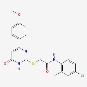 molecular formula C20H18ClN3O3S B6024122 N-(4-chloro-2-methylphenyl)-2-{[4-(4-methoxyphenyl)-6-oxo-1,6-dihydropyrimidin-2-yl]sulfanyl}acetamide 