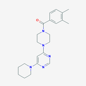 molecular formula C22H29N5O B6024208 4-[4-(3,4-dimethylbenzoyl)-1-piperazinyl]-6-(1-piperidinyl)pyrimidine 