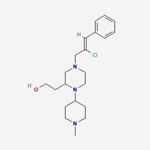 molecular formula C21H32ClN3O B6024209 2-[4-[(2Z)-2-chloro-3-phenyl-2-propen-1-yl]-1-(1-methyl-4-piperidinyl)-2-piperazinyl]ethanol 