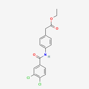 molecular formula C17H15Cl2NO3 B6024213 ETHYL 2-{4-[(3,4-DICHLOROBENZOYL)AMINO]PHENYL}ACETATE 