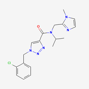 molecular formula C18H21ClN6O B6024400 1-(2-chlorobenzyl)-N-isopropyl-N-[(1-methyl-1H-imidazol-2-yl)methyl]-1H-1,2,3-triazole-4-carboxamide 