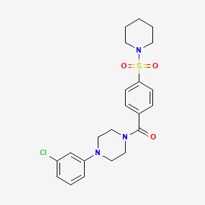 molecular formula C22H26ClN3O3S B6024433 4-(3-Chlorophenyl)piperazinyl 4-(piperidylsulfonyl)phenyl ketone 