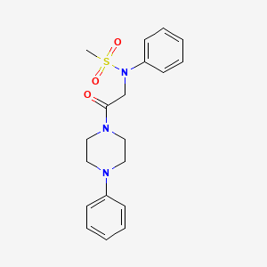 molecular formula C19H23N3O3S B6024439 N-[2-oxo-2-(4-phenyl-1-piperazinyl)ethyl]-N-phenylmethanesulfonamide 