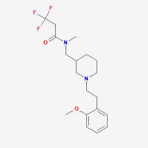 molecular formula C19H27F3N2O2 B6024466 3,3,3-trifluoro-N-[[1-[2-(2-methoxyphenyl)ethyl]piperidin-3-yl]methyl]-N-methylpropanamide 