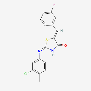 molecular formula C17H12ClFN2OS B6024471 2-[(3-chloro-4-methylphenyl)imino]-5-(3-fluorobenzylidene)-1,3-thiazolidin-4-one 