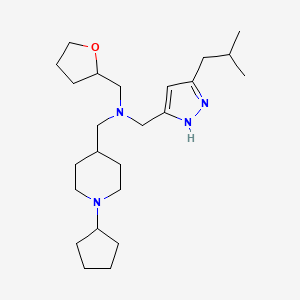 1-(1-cyclopentyl-4-piperidinyl)-N-[(5-isobutyl-1H-pyrazol-3-yl)methyl]-N-(tetrahydro-2-furanylmethyl)methanamine