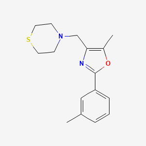 molecular formula C16H20N2OS B6024637 4-{[5-methyl-2-(3-methylphenyl)-1,3-oxazol-4-yl]methyl}thiomorpholine 