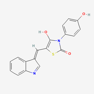 molecular formula C18H12N2O3S B6024687 3-(4-hydroxyphenyl)-5-(1H-indol-3-ylmethylene)-1,3-thiazolidine-2,4-dione 