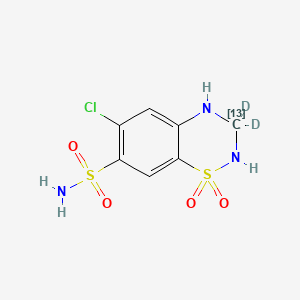molecular formula C6H6ClN3O4S2[13C]D2 B602470 Hydrochlorothiazide-13C,d2 CAS No. 1190006-03-1