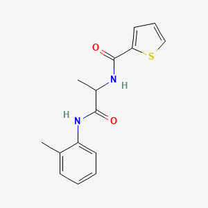 molecular formula C15H16N2O2S B6024778 N-{1-methyl-2-[(2-methylphenyl)amino]-2-oxoethyl}-2-thiophenecarboxamide 