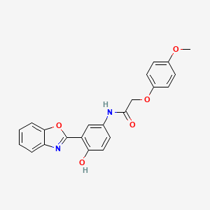 molecular formula C22H18N2O5 B6024863 N-[3-(1,3-benzoxazol-2-yl)-4-hydroxyphenyl]-2-(4-methoxyphenoxy)acetamide 