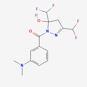 3,5-bis(difluoromethyl)-1-[3-(dimethylamino)benzoyl]-4,5-dihydro-1H-pyrazol-5-ol