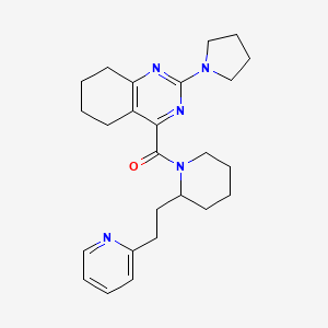 molecular formula C25H33N5O B6024895 4-({2-[2-(2-pyridinyl)ethyl]-1-piperidinyl}carbonyl)-2-(1-pyrrolidinyl)-5,6,7,8-tetrahydroquinazoline 