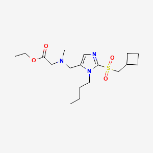 Ethyl 2-[[3-butyl-2-(cyclobutylmethylsulfonyl)imidazol-4-yl]methyl-methylamino]acetate