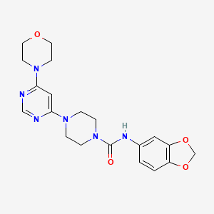 molecular formula C20H24N6O4 B6024932 N-1,3-benzodioxol-5-yl-4-[6-(4-morpholinyl)-4-pyrimidinyl]-1-piperazinecarboxamide 