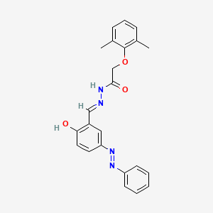 molecular formula C23H22N4O3 B6024946 2-(2,6-dimethylphenoxy)-N'-[2-hydroxy-5-(phenyldiazenyl)benzylidene]acetohydrazide 