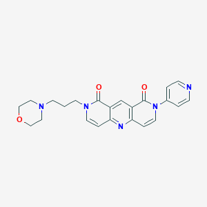 molecular formula C23H23N5O3 B6024965 2-[3-(MORPHOLIN-4-YL)PROPYL]-8-(PYRIDIN-4-YL)-1H,2H,8H,9H-PYRIDO[4,3-B]1,6-NAPHTHYRIDINE-1,9-DIONE 