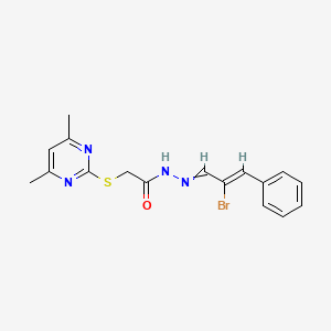 N'-(2-bromo-3-phenyl-2-propen-1-ylidene)-2-[(4,6-dimethyl-2-pyrimidinyl)thio]acetohydrazide