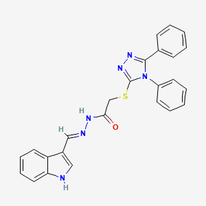 2-[(4,5-diphenyl-4H-1,2,4-triazol-3-yl)thio]-N'-(1H-indol-3-ylmethylene)acetohydrazide