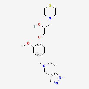 1-[4-({ethyl[(1-methyl-1H-pyrazol-4-yl)methyl]amino}methyl)-2-methoxyphenoxy]-3-(4-thiomorpholinyl)-2-propanol