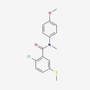 molecular formula C16H16ClNO2S B6025078 2-chloro-N-(4-methoxyphenyl)-N-methyl-5-(methylthio)benzamide 