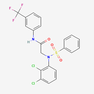 molecular formula C21H15Cl2F3N2O3S B6025116 N~2~-(2,3-dichlorophenyl)-N~2~-(phenylsulfonyl)-N~1~-[3-(trifluoromethyl)phenyl]glycinamide 