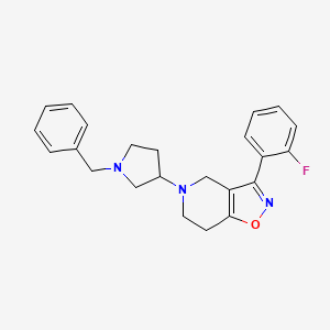 molecular formula C23H24FN3O B6025164 5-(1-benzyl-3-pyrrolidinyl)-3-(2-fluorophenyl)-4,5,6,7-tetrahydroisoxazolo[4,5-c]pyridine 