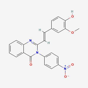 molecular formula C23H17N3O5 B6025195 2-[(1E)-2-(4-HYDROXY-3-METHOXYPHENYL)ETHENYL]-3-(4-NITROPHENYL)-3,4-DIHYDROQUINAZOLIN-4-ONE 