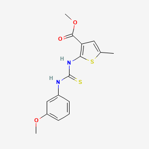 molecular formula C15H16N2O3S2 B6025200 methyl 2-({[(3-methoxyphenyl)amino]carbonothioyl}amino)-5-methyl-3-thiophenecarboxylate 