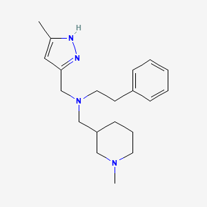 N-[(1-methyl-3-piperidinyl)methyl]-N-[(3-methyl-1H-pyrazol-5-yl)methyl]-2-phenylethanamine