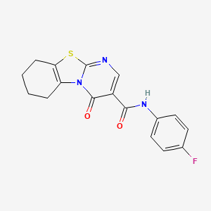 molecular formula C17H14FN3O2S B6025207 N-(4-fluorophenyl)-4-oxo-6,7,8,9-tetrahydro-4H-pyrimido[2,1-b][1,3]benzothiazole-3-carboxamide 