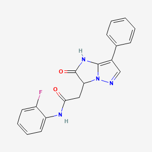 molecular formula C19H15FN4O2 B6025221 N-(2-fluorophenyl)-2-(2-oxo-7-phenyl-2,3-dihydro-1H-imidazo[1,2-b]pyrazol-3-yl)acetamide 