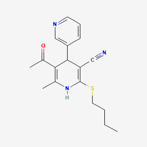 5'-acetyl-2'-(butylthio)-6'-methyl-1',4'-dihydro-3,4'-bipyridine-3'-carbonitrile