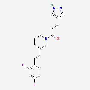 molecular formula C19H23F2N3O B6025244 1-[3-[2-(2,4-difluorophenyl)ethyl]piperidin-1-yl]-3-(1H-pyrazol-4-yl)propan-1-one 