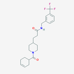 molecular formula C23H29F3N2O2 B6025261 3-[1-(3-cyclohexen-1-ylcarbonyl)-4-piperidinyl]-N-[3-(trifluoromethyl)benzyl]propanamide 