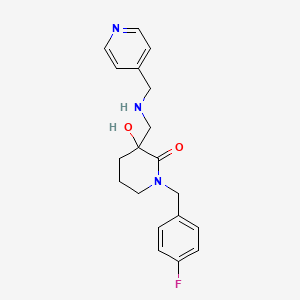 1-[(4-Fluorophenyl)methyl]-3-hydroxy-3-[(pyridin-4-ylmethylamino)methyl]piperidin-2-one