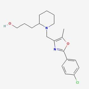 molecular formula C19H25ClN2O2 B6025322 3-(1-{[2-(4-chlorophenyl)-5-methyl-1,3-oxazol-4-yl]methyl}-2-piperidinyl)-1-propanol 