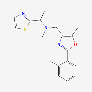 N-methyl-N-{[5-methyl-2-(2-methylphenyl)-1,3-oxazol-4-yl]methyl}-1-(1,3-thiazol-2-yl)ethanamine