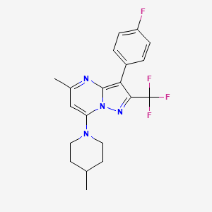 3-(4-Fluorophenyl)-5-methyl-7-(4-methylpiperidin-1-yl)-2-(trifluoromethyl)pyrazolo[1,5-a]pyrimidine